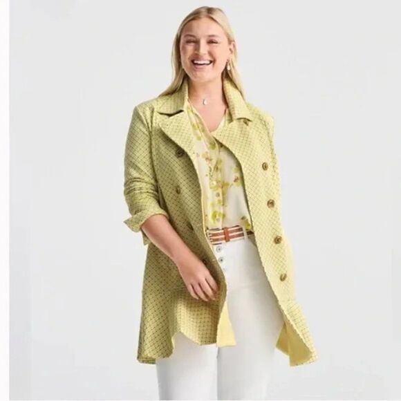 Cabi Hobnob Yellow (Daffodil) Topper/Coat/Jacket/Dress #6249 NWOT size Small. - Picture 2 of 11